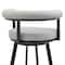 Armen Living Nolagam Swivel Bar Stool in Black Metal with Light Gray Faux Leather 840254335646 - alternate 6